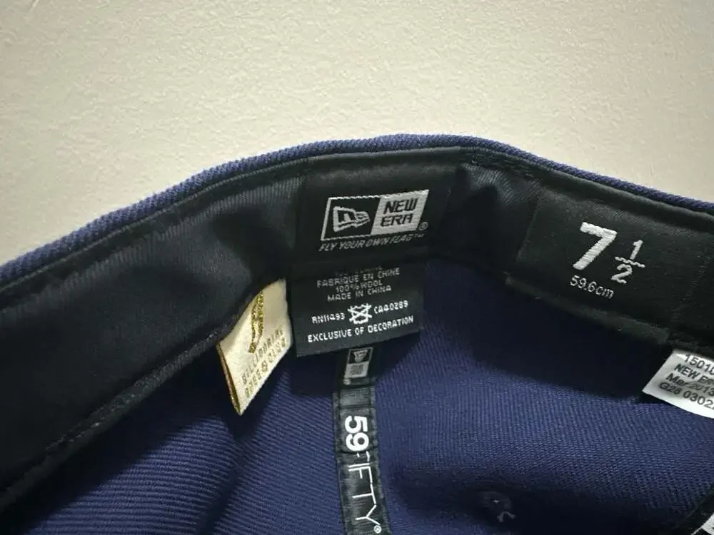 Vtg Billionaire Boys Club x New Era 59FIFTY Script Logo Fitted Hat Size 7 1/2